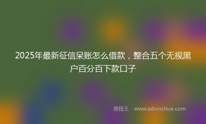 2025年最新征信呆账怎么借款，整合五个无视黑户百分百下款口子