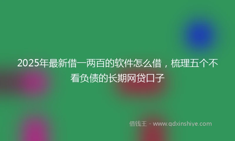2025年最新借一两百的软件怎么借，梳理五个不看负债的长期网贷口子