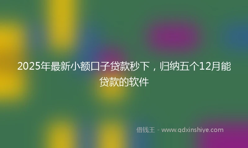 2025年最新小额口子贷款秒下，归纳五个12月能贷款的软件