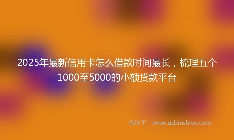 2025年最新信用卡怎么借款时间最长，梳理五个1000至5000的小额贷款平台