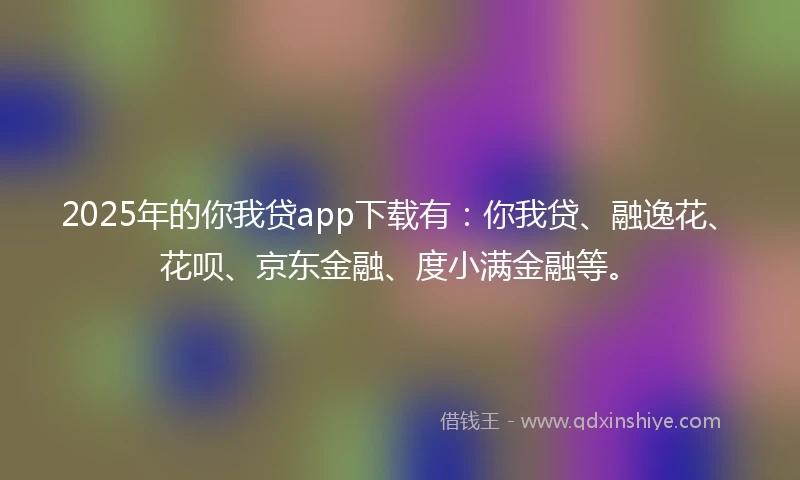 2025年的你我贷app下载有：你我贷、融逸花、花呗、京东金融、度小满金融等。