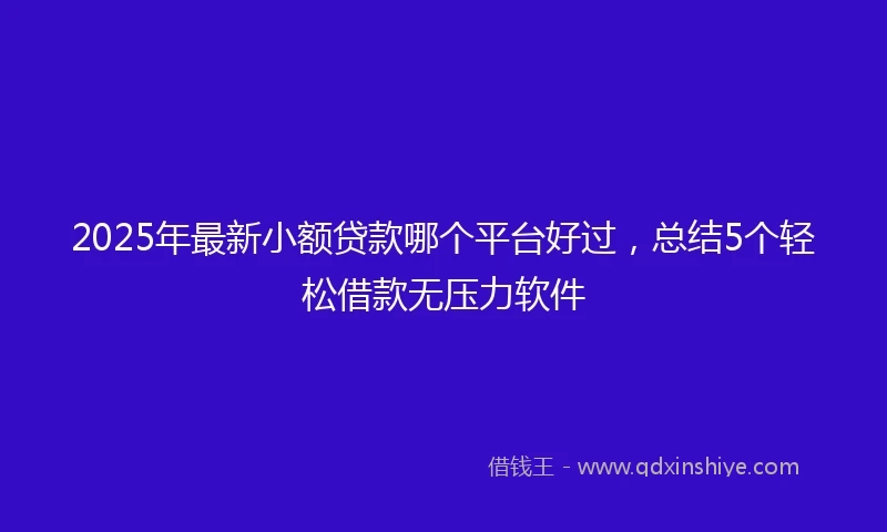2025年最新小额贷款哪个平台好过，总结5个轻松借款无压力软件