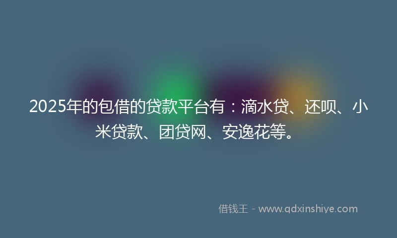 2025年的包借的贷款平台有：滴水贷、还呗、小米贷款、团贷网、安逸花等。