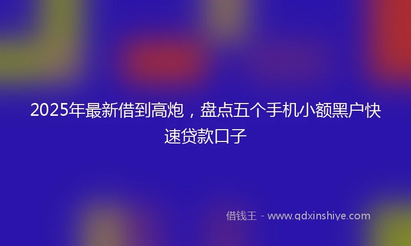 2025年最新借到高炮，盘点五个手机小额黑户快速贷款口子