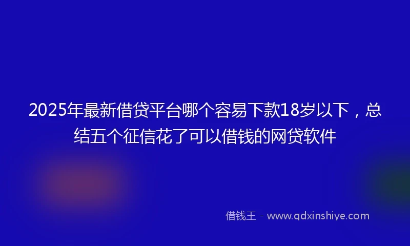 2025年最新借贷平台哪个容易下款18岁以下，总结五个征信花了可以借钱的网贷软件
