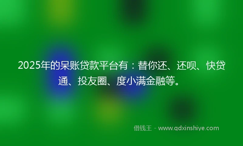 2025年的呆账贷款平台有：替你还、还呗、快贷通、投友圈、度小满金融等。