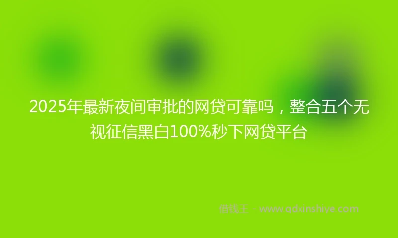 2025年最新夜间审批的网贷可靠吗，整合五个无视征信黑白100%秒下网贷平台