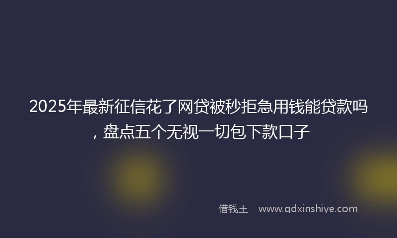 2025年最新征信花了网贷被秒拒急用钱能贷款吗，盘点五个无视一切包下款口子