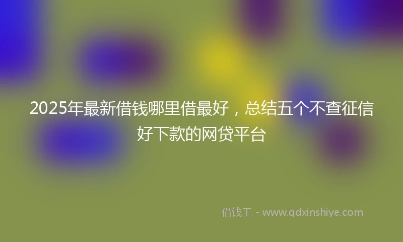 2025年最新借钱哪里借最好，总结五个不查征信好下款的网贷平台
