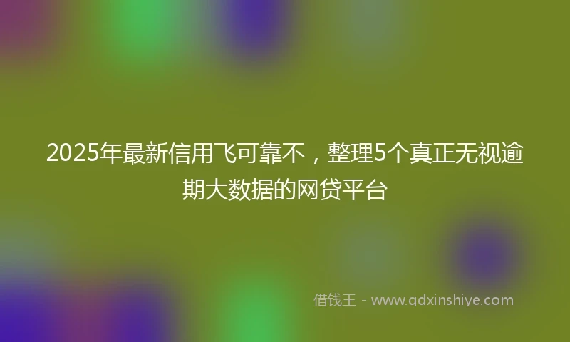 2025年最新信用飞可靠不，整理5个真正无视逾期大数据的网贷平台