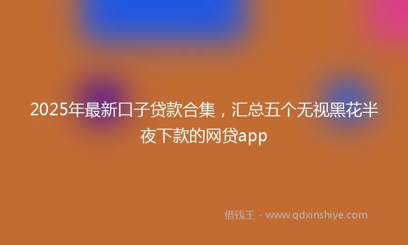 2025年最新口子贷款合集，汇总五个无视黑花半夜下款的网贷app