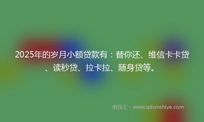 2025年的岁月小额贷款有：替你还、维信卡卡贷、读秒贷、拉卡拉、随身贷等。