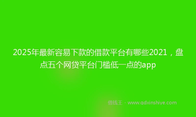 2025年最新容易下款的借款平台有哪些2021，盘点五个网贷平台门槛低一点的app