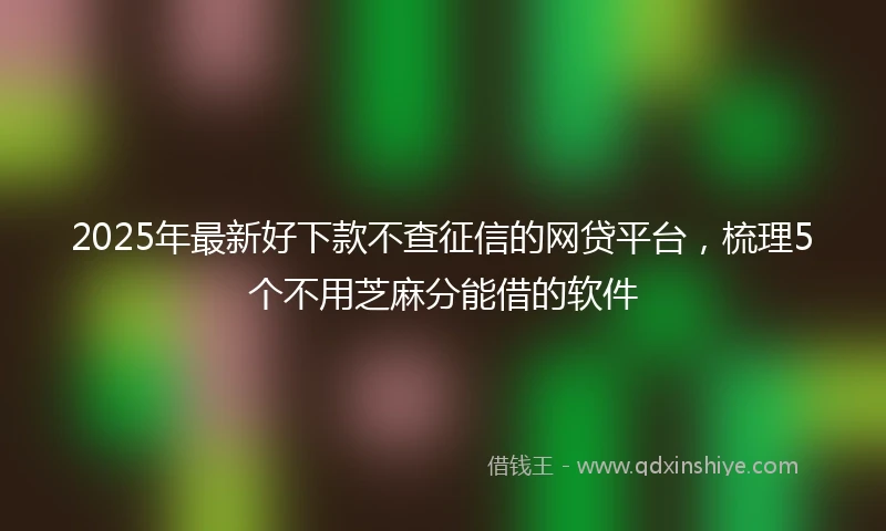 2025年最新好下款不查征信的网贷平台，梳理5个不用芝麻分能借的软件