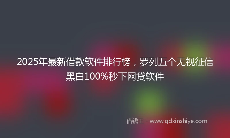 2025年最新借款软件排行榜，罗列五个无视征信黑白100%秒下网贷软件