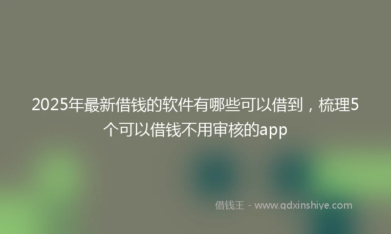 2025年最新借钱的软件有哪些可以借到，梳理5个可以借钱不用审核的app