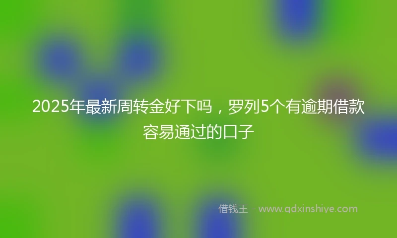 2025年最新周转金好下吗，罗列5个有逾期借款容易通过的口子