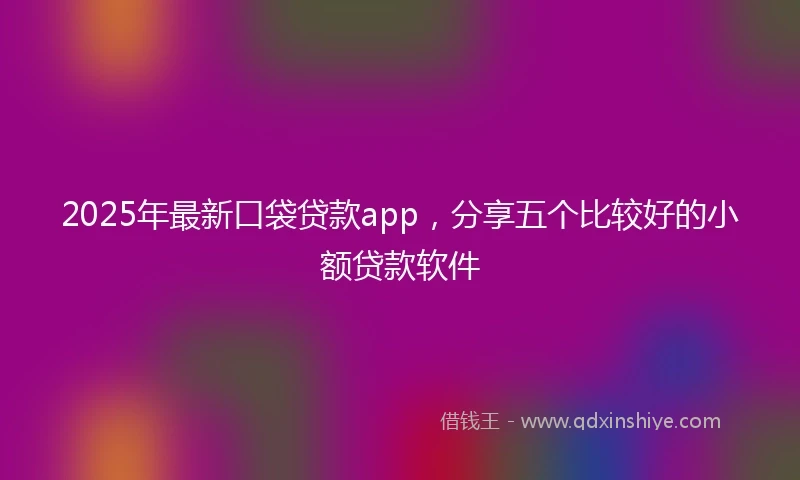 2025年最新口袋贷款app，分享五个比较好的小额贷款软件