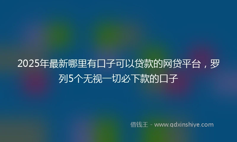 2025年最新哪里有口子可以贷款的网贷平台，罗列5个无视一切必下款的口子