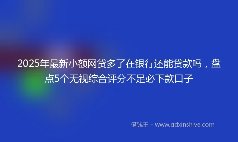 2025年最新小额网贷多了在银行还能贷款吗，盘点5个无视综合评分不足必下款口子