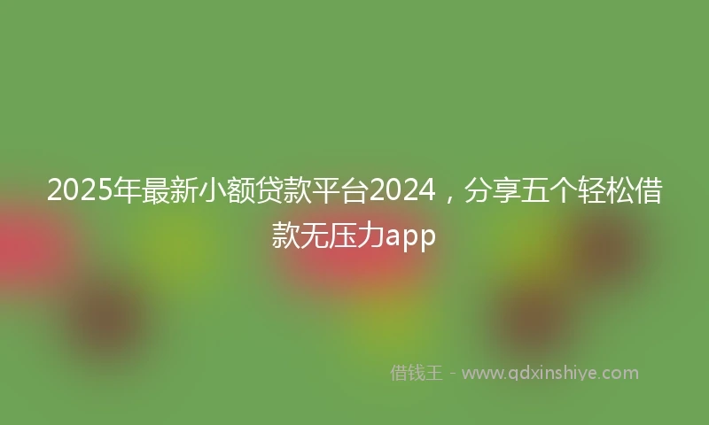 2025年最新小额贷款平台2024，分享五个轻松借款无压力app