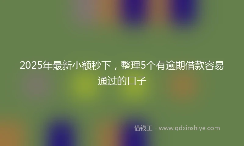 2025年最新小额秒下，整理5个有逾期借款容易通过的口子