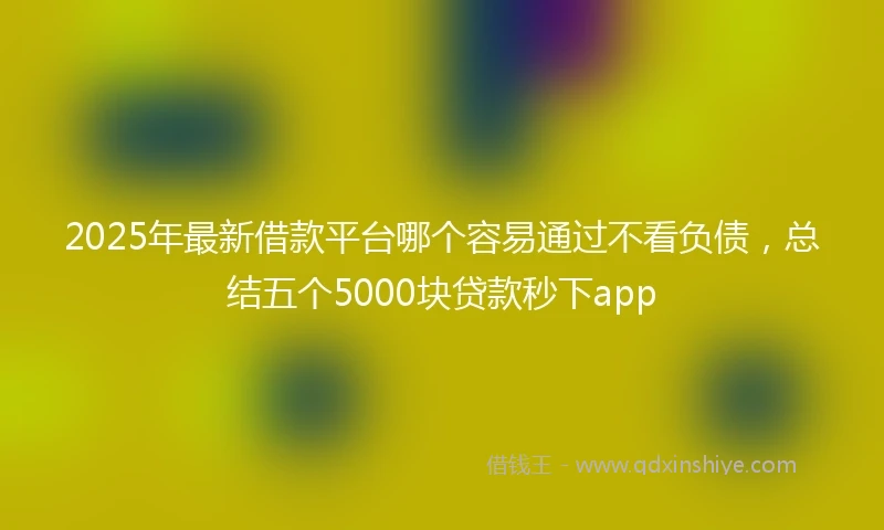 2025年最新借款平台哪个容易通过不看负债，总结五个5000块贷款秒下app