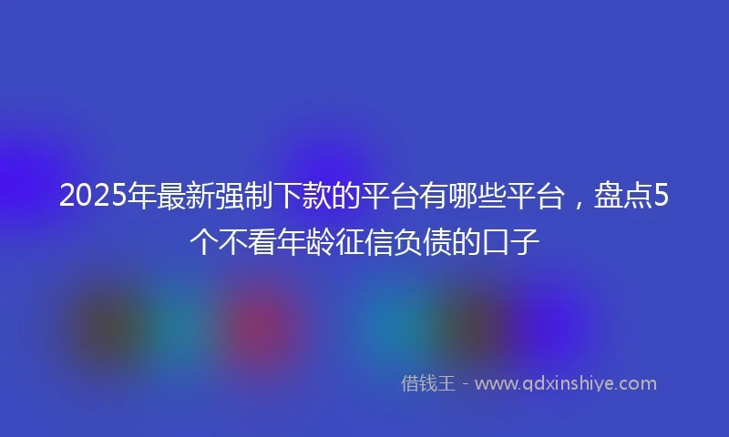 2025年最新强制下款的平台有哪些平台，盘点5个不看年龄征信负债的口子