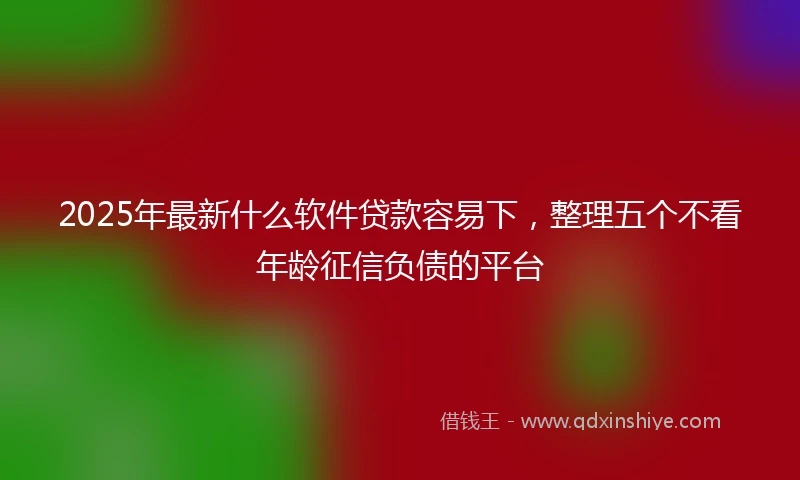 2025年最新什么软件贷款容易下，整理五个不看年龄征信负债的平台