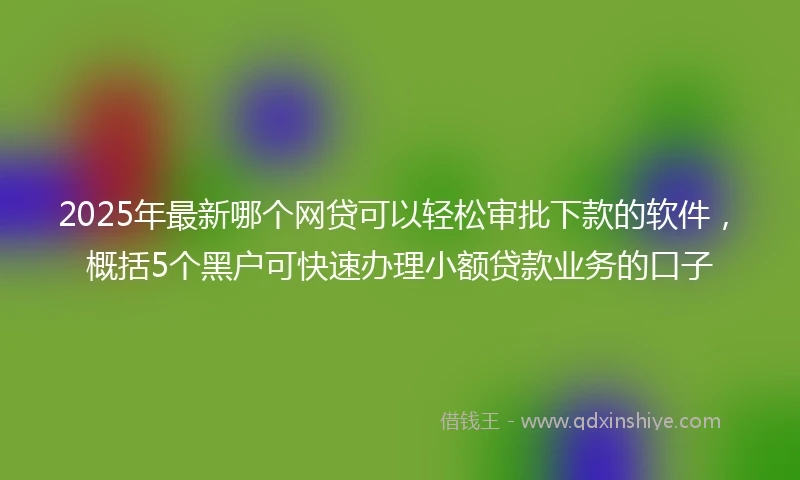 2025年最新哪个网贷可以轻松审批下款的软件，概括5个黑户可快速办理小额贷款业务的口子