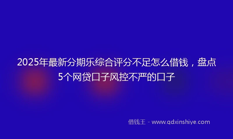 2025年最新分期乐综合评分不足怎么借钱，盘点5个网贷口子风控不严的口子