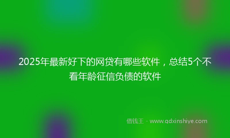 2025年最新好下的网贷有哪些软件，总结5个不看年龄征信负债的软件