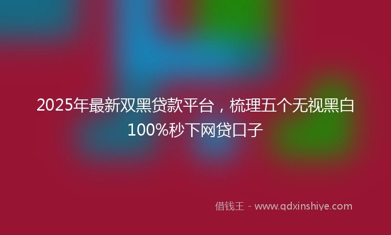 2025年最新双黑贷款平台，梳理五个无视黑白100%秒下网贷口子