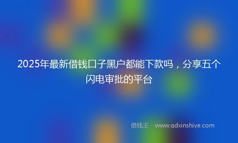 2025年最新借钱口子黑户都能下款吗，分享五个闪电审批的平台