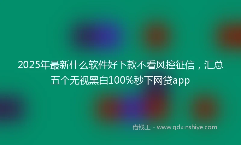 2025年最新什么软件好下款不看风控征信，汇总五个无视黑白100%秒下网贷app