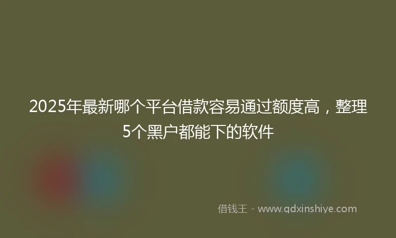 2025年最新哪个平台借款容易通过额度高，整理5个黑户都能下的软件