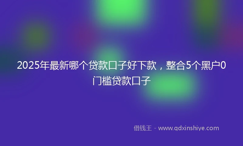 2025年最新哪个贷款口子好下款，整合5个黑户0门槛贷款口子