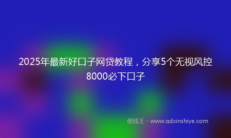 2025年最新好口子网贷教程，分享5个无视风控8000必下口子