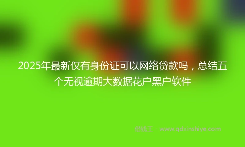 2025年最新仅有身份证可以网络贷款吗，总结五个无视逾期大数据花户黑户软件