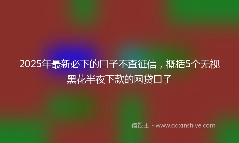 2025年最新必下的口子不查征信，概括5个无视黑花半夜下款的网贷口子
