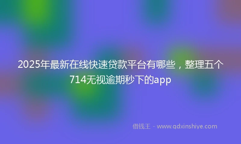 2025年最新在线快速贷款平台有哪些，整理五个714无视逾期秒下的app