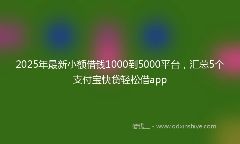 2025年最新小额借钱1000到5000平台，汇总5个支付宝快贷轻松借app