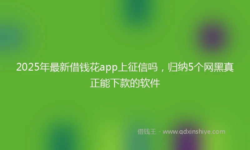 2025年最新借钱花app上征信吗，归纳5个网黑真正能下款的软件