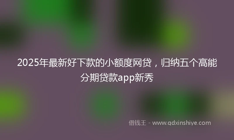 2025年最新好下款的小额度网贷，归纳五个高能分期贷款app新秀