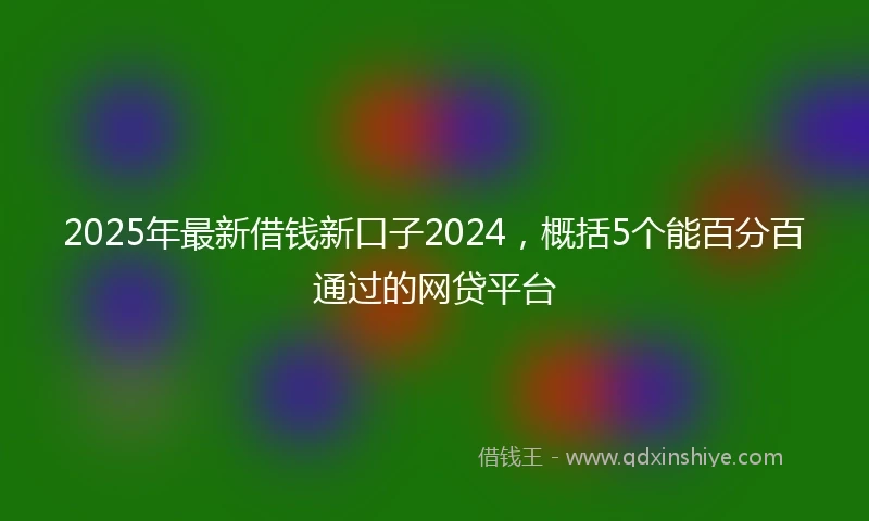 2025年最新借钱新口子2024，概括5个能百分百通过的网贷平台