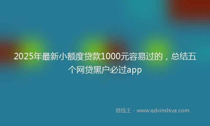 2025年最新小额度贷款1000元容易过的，总结五个网贷黑户必过app