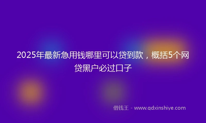 2025年最新急用钱哪里可以贷到款，概括5个网贷黑户必过口子