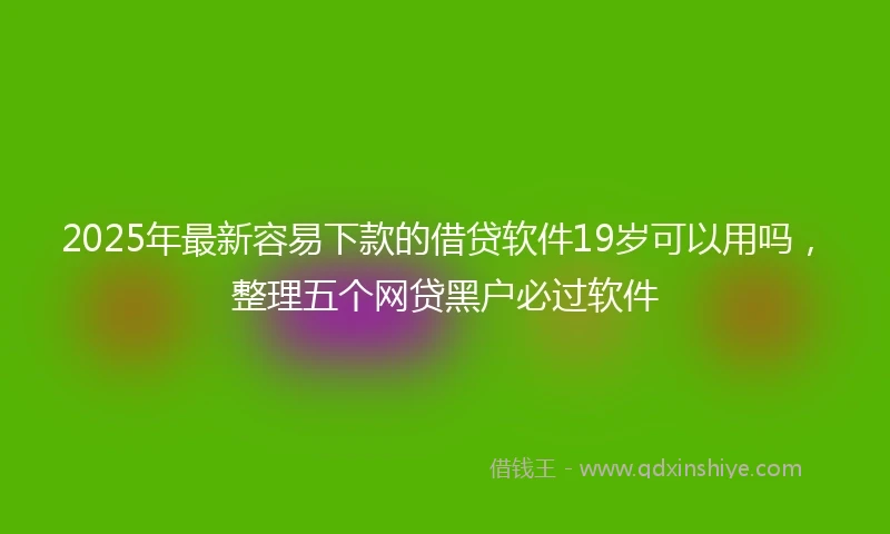 2025年最新容易下款的借贷软件19岁可以用吗，整理五个网贷黑户必过软件