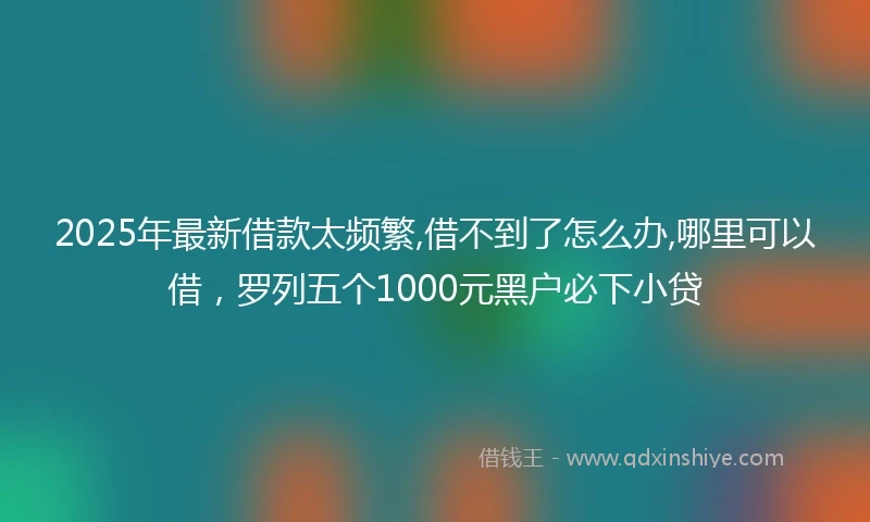 2025年最新借款太频繁,借不到了怎么办,哪里可以借，罗列五个1000元黑户必下小贷