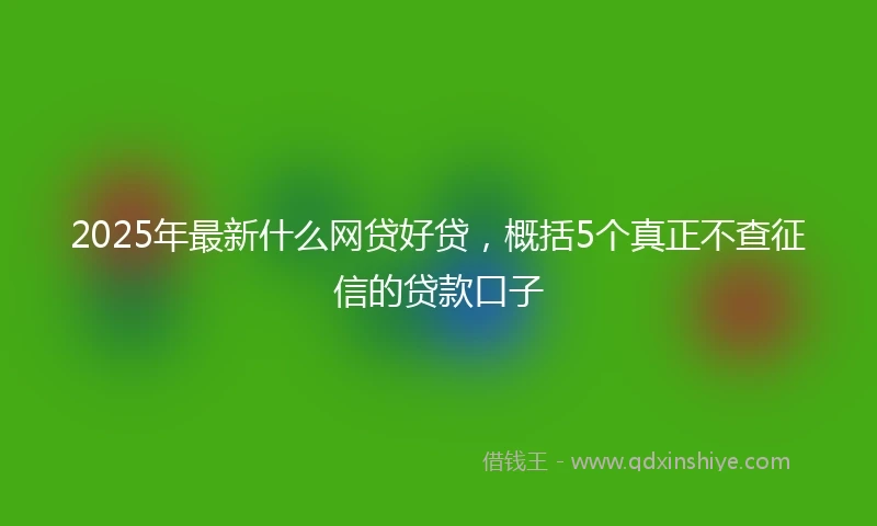 2025年最新什么网贷好贷，概括5个真正不查征信的贷款口子